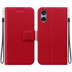 For Sony Xperia 5 V Ultra-thin Voltage Magnetic Buckle Leather Phone Case(Red)