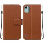 For Nokia C12 Ultra-thin Voltage Magnetic Buckle Leather Phone Case(Brown)