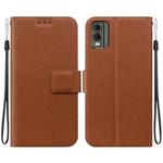 For Nokia C32 Ultra-thin Voltage Magnetic Buckle Leather Phone Case(Brown)