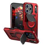 For iPhone 17 Pro Max Shield Frame Holder MagSafe Phone Case(Red)