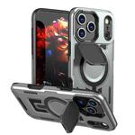 For iPhone 17 Pro Max Shield Frame Holder MagSafe Phone Case(Grey)
