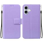 For iPhone 16 Plus Ultra-thin Voltage Magnetic Buckle Leather Phone Case(Purple)