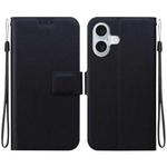 For iPhone 16 Plus Ultra-thin Voltage Magnetic Buckle Leather Phone Case(Black)