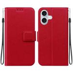 For iPhone 16 Ultra-thin Voltage Magnetic Buckle Leather Phone Case(Red)