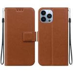 For iPhone 15 Pro Max Ultra-thin Voltage Magnetic Buckle Leather Phone Case(Brown)