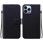 For iPhone 15 Pro Max Ultra-thin Voltage Magnetic Buckle Leather Phone Case(Black)