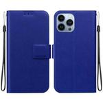 For iPhone 15 Pro Max Ultra-thin Voltage Magnetic Buckle Leather Phone Case(Blue)