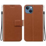 For iPhone 15 Plus Ultra-thin Voltage Magnetic Buckle Leather Phone Case(Brown)