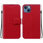 For iPhone 15 Plus Ultra-thin Voltage Magnetic Buckle Leather Phone Case(Red)