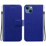 For iPhone 15 Plus Ultra-thin Voltage Magnetic Buckle Leather Phone Case(Blue)