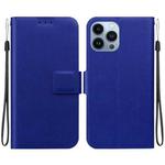 For iPhone 14 Pro Max Ultra-thin Voltage Magnetic Buckle Leather Phone Case(Blue)