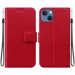 For iPhone 14 Plus Ultra-thin Voltage Magnetic Buckle Leather Phone Case(Red)