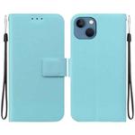 For iPhone 14 Ultra-thin Voltage Magnetic Buckle Leather Phone Case(Green)