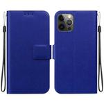 For iPhone 12 / 12 Pro Ultra-thin Voltage Magnetic Buckle Leather Phone Case(Blue)