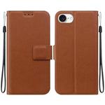 For iPhone SE 2024 Ultra-thin Voltage Magnetic Buckle Leather Phone Case(Brown)