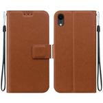 For iPhone XR Ultra-thin Voltage Magnetic Buckle Leather Phone Case(Brown)