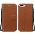 For iPhone 7 Plus / 8 Plus Ultra-thin Voltage Magnetic Buckle Leather Phone Case(Brown)