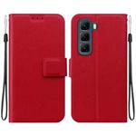 For Infinix Hot 50 5G Ultra-thin Voltage Magnetic Buckle Leather Phone Case(Red)