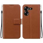 For Tecno Pova 5 Ultra-thin Voltage Magnetic Buckle Leather Phone Case(Brown)