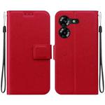 For Tecno Pova 5 Ultra-thin Voltage Magnetic Buckle Leather Phone Case(Red)