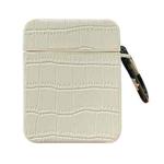 For AirPods 1 / 2 Crocodile Pattern Square Leather Earphone Case(White)