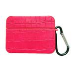 For AirPods Pro 2 Crocodile Pattern Square Leather Earphone Case(Red)