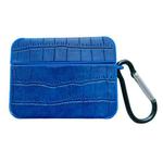 For AirPods Pro 2 Crocodile Pattern Square Leather Earphone Case(Blue)
