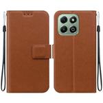 For Honor X6b Ultra-thin Voltage Magnetic Buckle Leather Phone Case(Brown)