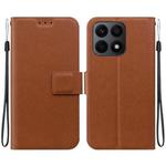 For Honor X8a Ultra-thin Voltage Magnetic Buckle Leather Phone Case(Brown)