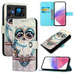 For Cubot A20 3D Painting Horizontal Flip Leather Phone Case(Grey Owl)