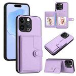 For iPhone 13 Pro Button Card Bag RFID Anti-theft Phone Case(Purple)