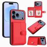 For iPhone 17 Pro Button Card Bag RFID Anti-theft Phone Case(Red)