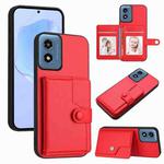 For Motorola Moto G Play 4G 2024 Button Card Bag RFID Anti-theft Phone Case(Red)