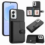 For Motorola Moto G Power 5G 2024 Button Card Bag RFID Anti-theft Phone Case(Black)