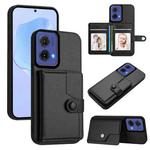 For Motorola Moto G85 EU Version Button Card Bag RFID Anti-theft Phone Case(Black)