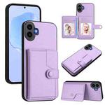 For Nothing CMF Phone 1 Button Card Bag RFID Anti-theft Phone Case(Purple)