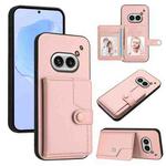 For Nothing Phone 2a Button Card Bag RFID Anti-theft Phone Case(Pink)