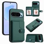 For Google Pixel 9 Pro Button Card Bag RFID Anti-theft Phone Case(Green)