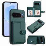 For Google Pixel 10 Pro XL Button Card Bag RFID Anti-theft Phone Case(Green)