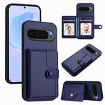 For Google Pixel 10 / 10 Pro Button Card Bag RFID Anti-theft Phone Case(Blue)
