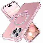 For iPhone 16 Pro Max Solid Color Wave MagSafe Holder Phone Case(Pink)