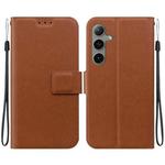 For Samsung Galaxy S25+ 5G Ultra-thin Voltage Magnetic Buckle Leather Phone Case(Brown)