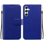 For Samsung Galaxy S25 5G Ultra-thin Voltage Magnetic Buckle Leather Phone Case(Blue)
