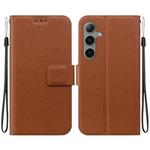 For Samsung Galaxy S24 FE 5G Ultra-thin Voltage Magnetic Buckle Leather Phone Case(Brown)