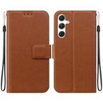 For Samsung Galaxy S24 5G Ultra-thin Voltage Magnetic Buckle Leather Phone Case(Brown)