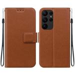For Samsung Galaxy S23 Ultra 5G Ultra-thin Voltage Magnetic Buckle Leather Phone Case(Brown)