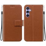 For Samsung Galaxy S23 FE 5G Ultra-thin Voltage Magnetic Buckle Leather Phone Case(Brown)