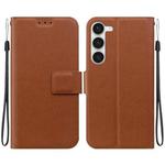 For Samsung Galaxy S23+ 5G Ultra-thin Voltage Magnetic Buckle Leather Phone Case(Brown)