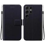 For Samsung Galaxy S22 Ultra 5G Ultra-thin Voltage Magnetic Buckle Leather Phone Case(Black)