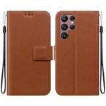 For Samsung Galaxy S22+ 5G Ultra-thin Voltage Magnetic Buckle Leather Phone Case(Brown)